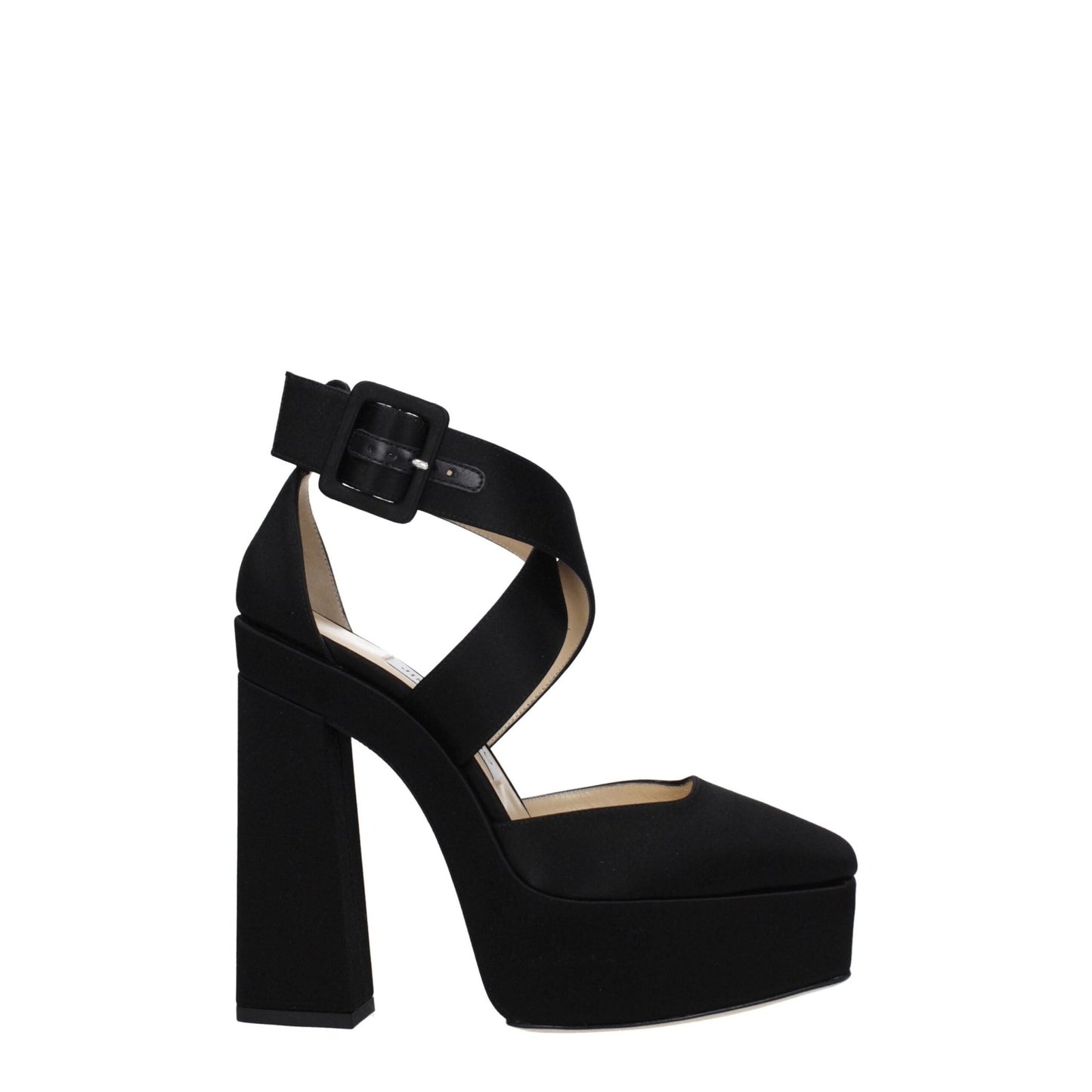 Jimmy Choo Black Satin Platforms - SMARTMARTNZ