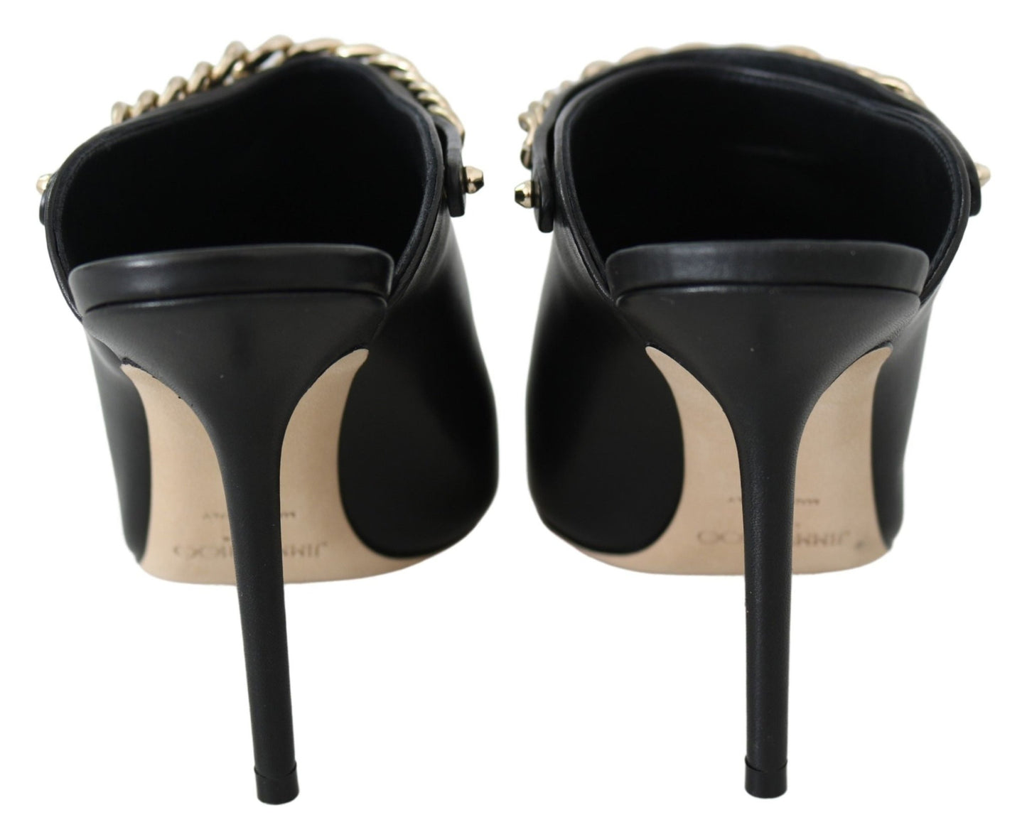 Jimmy Choo Elegant Black Gold Leather Pumps - SMARTMARTNZ
