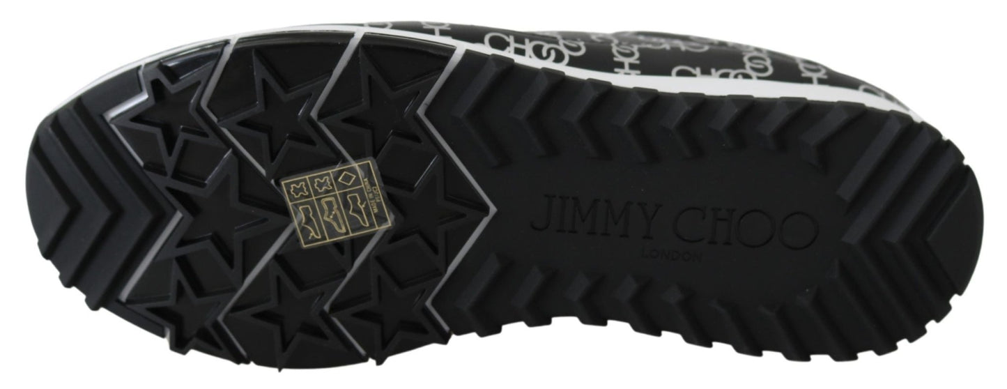 Jimmy Choo Elegant Black & Silver Leather Sneakers - SMARTMARTNZ
