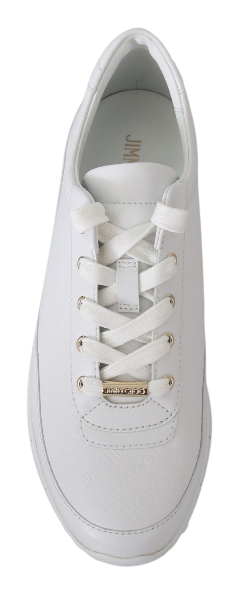 Jimmy Choo Elegant White Leather Sneakers - SMARTMARTNZ
