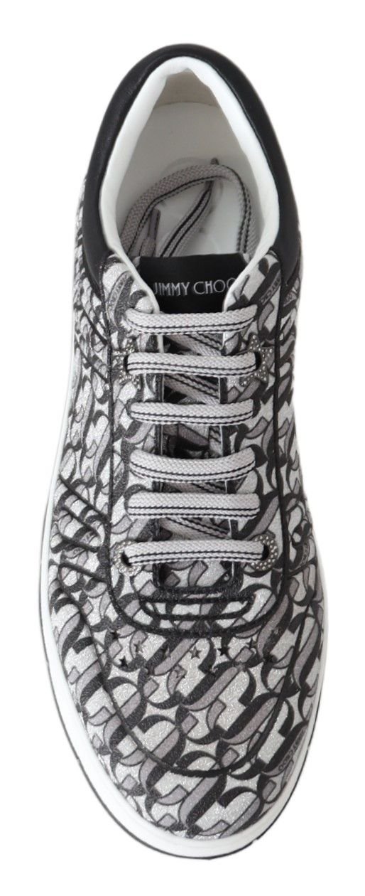 Jimmy Choo Glittering Slip - On Sneakers - Silver and Black - SMARTMARTNZ