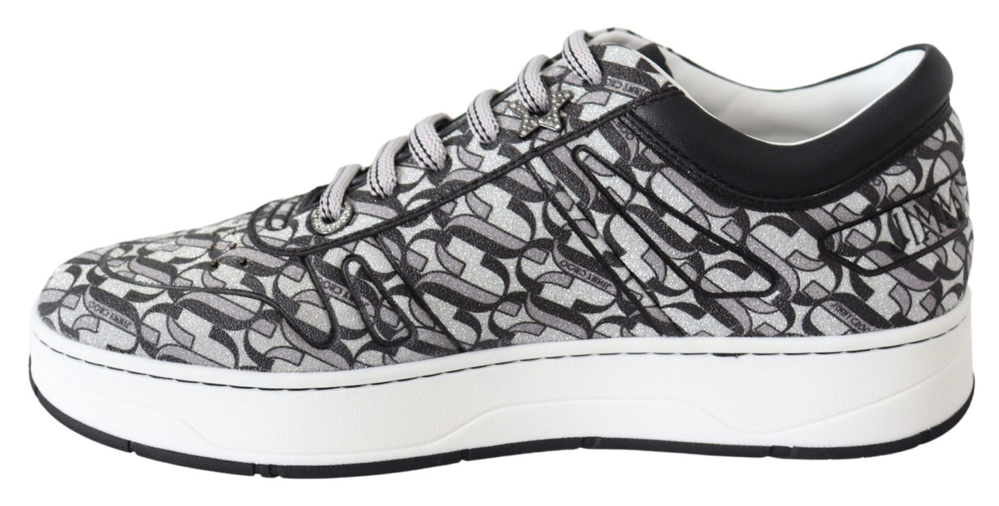 Jimmy Choo Glittering Slip - On Sneakers - Silver and Black - SMARTMARTNZ