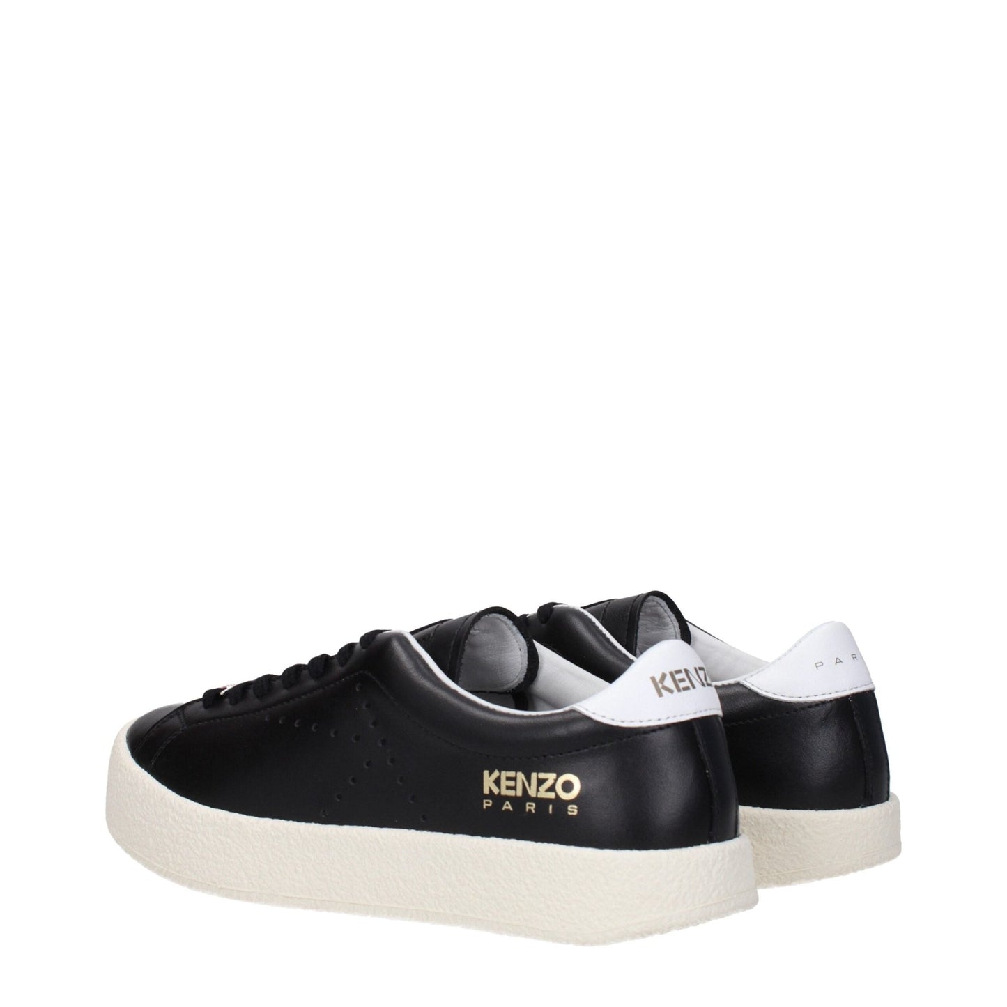 Kenzo Black Leather Low Tops - SMARTMARTNZ