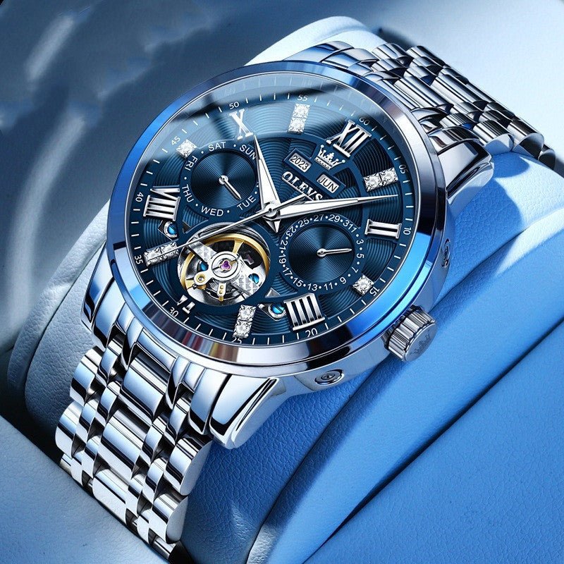 Luxury Men’s Mechanical Watch – Multi - Functional, Steel Belt, Business Classic - SMARTMARTNZ