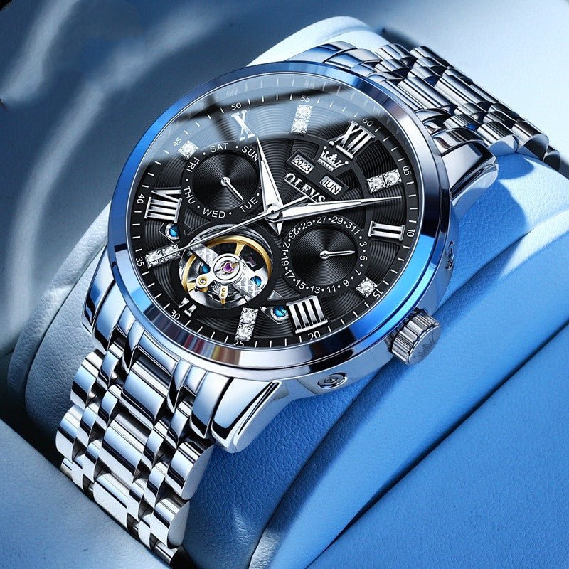 Luxury Men’s Mechanical Watch – Multi - Functional, Steel Belt, Business Classic - SMARTMARTNZ