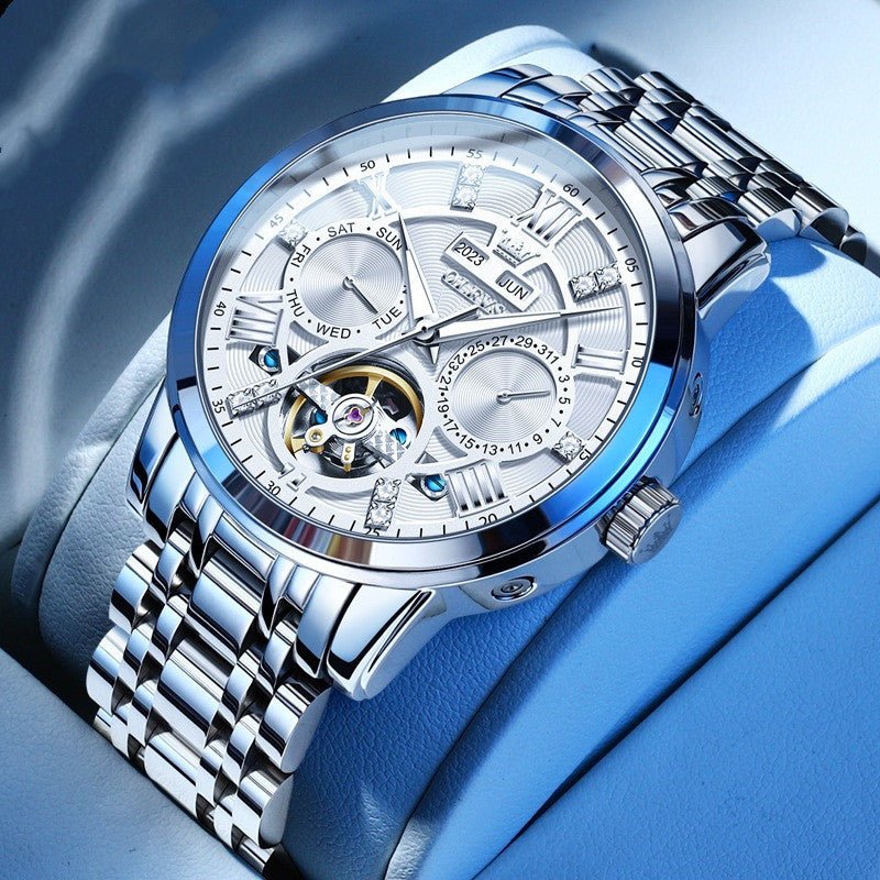 Luxury Men’s Mechanical Watch – Multi - Functional, Steel Belt, Business Classic - SMARTMARTNZ