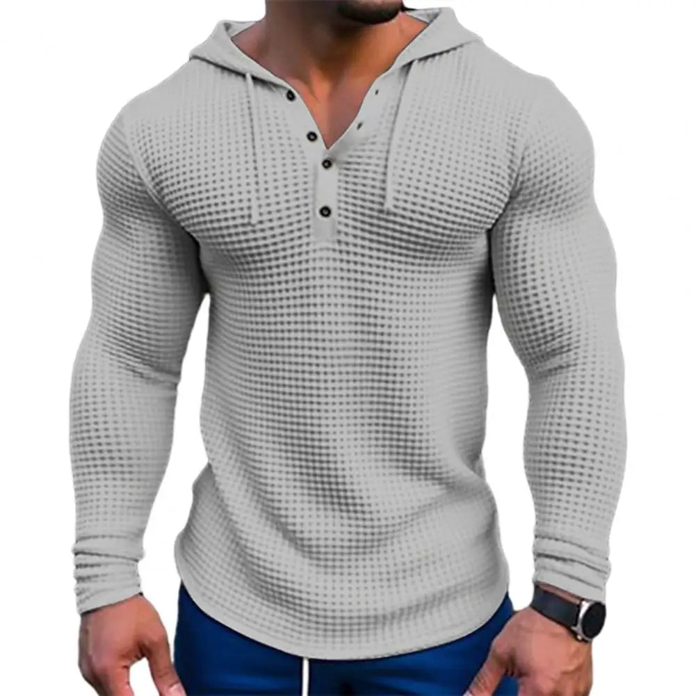 Men’s Casual Long Sleeve Hoodie Tee – Lightweight Slim Fit Athletic Shirt - SMARTMARTNZ