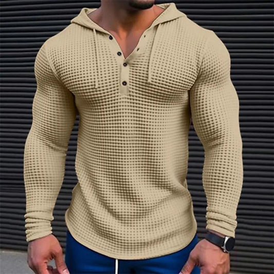 Men’s Casual Long Sleeve Hoodie Tee – Lightweight Slim Fit Athletic Shirt - SMARTMARTNZ