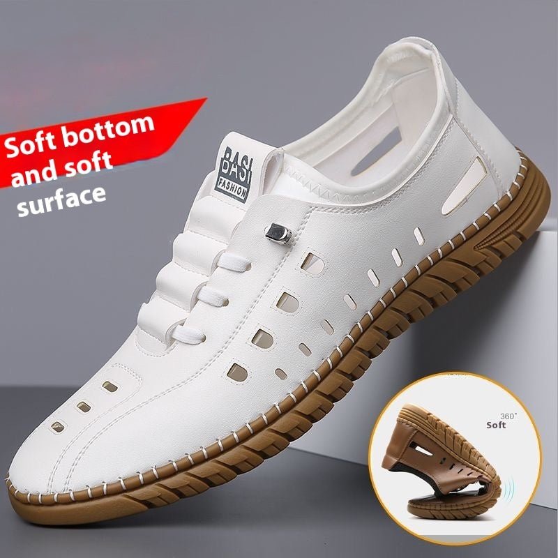 Men’s Leather Slip - On Sandals – Hollow & Breathablel - SMARTMARTNZ