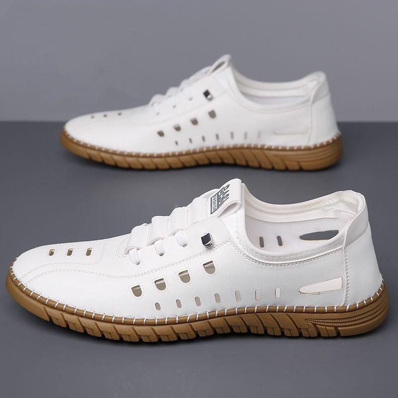 Men’s Leather Slip - On Sandals – Hollow & Breathablel - SMARTMARTNZ