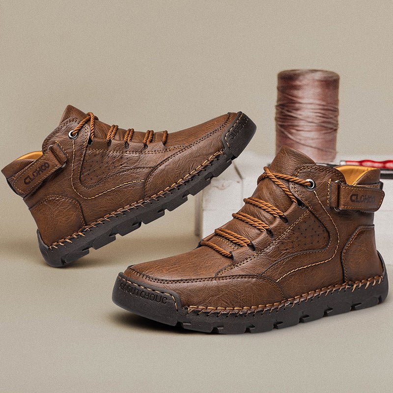 Men’s Martin Boots – Casual Leather Stitching Shoes - SMARTMARTNZ