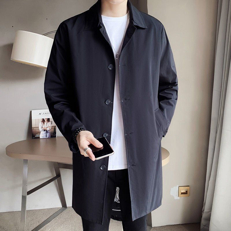 Men's Mid - length Loose Skin Trench Casual Thin Coat - SMARTMARTNZ