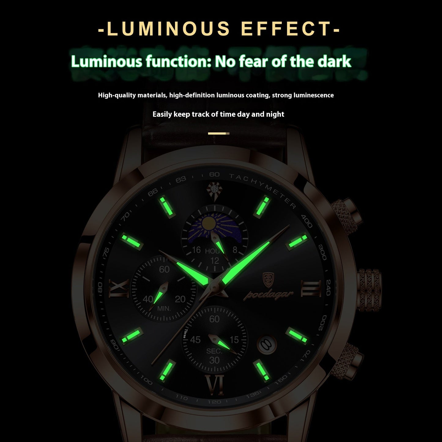 Men’s Multi - Function Moon Phase Watch - SMARTMARTNZ