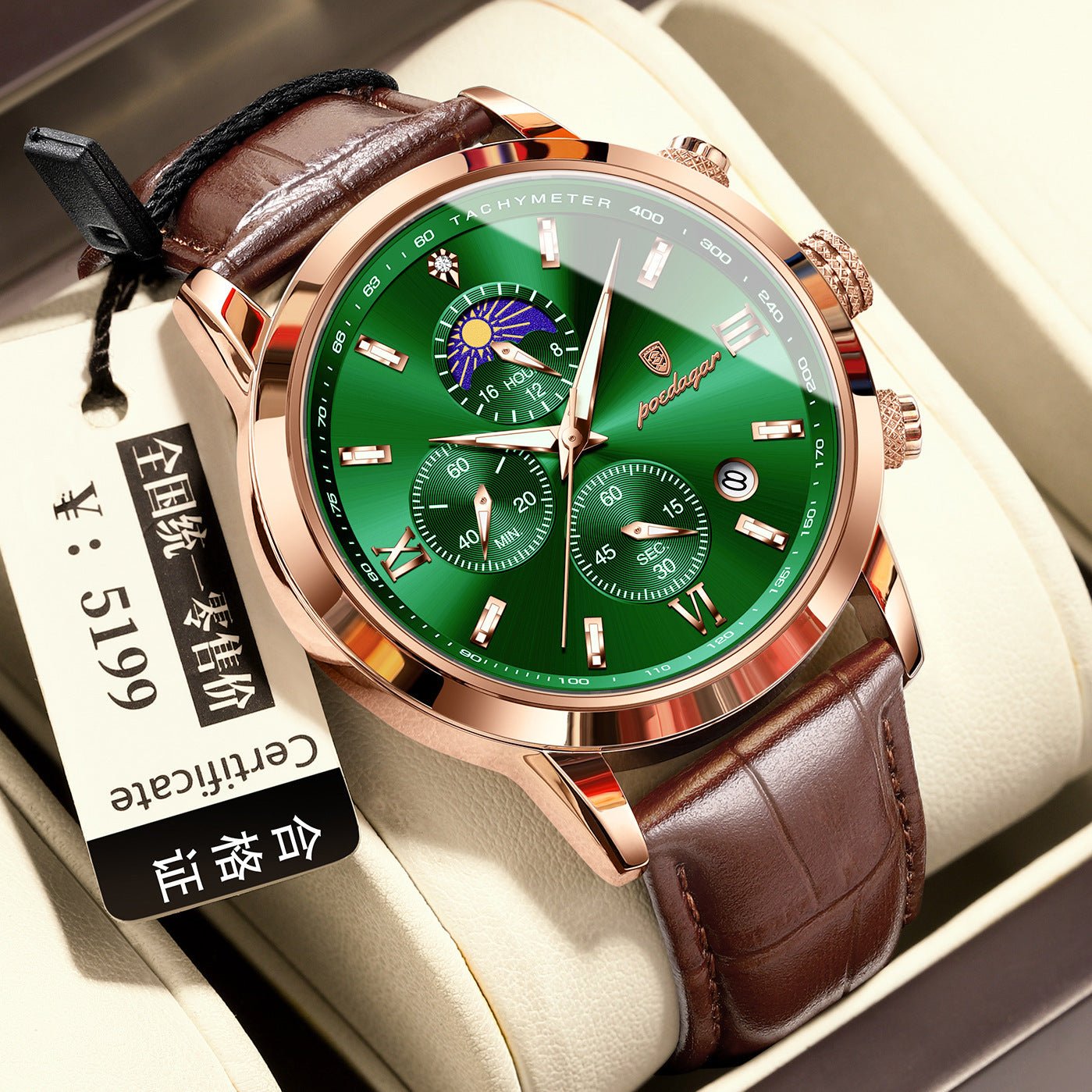 Men’s Multi - Function Moon Phase Watch - SMARTMARTNZ
