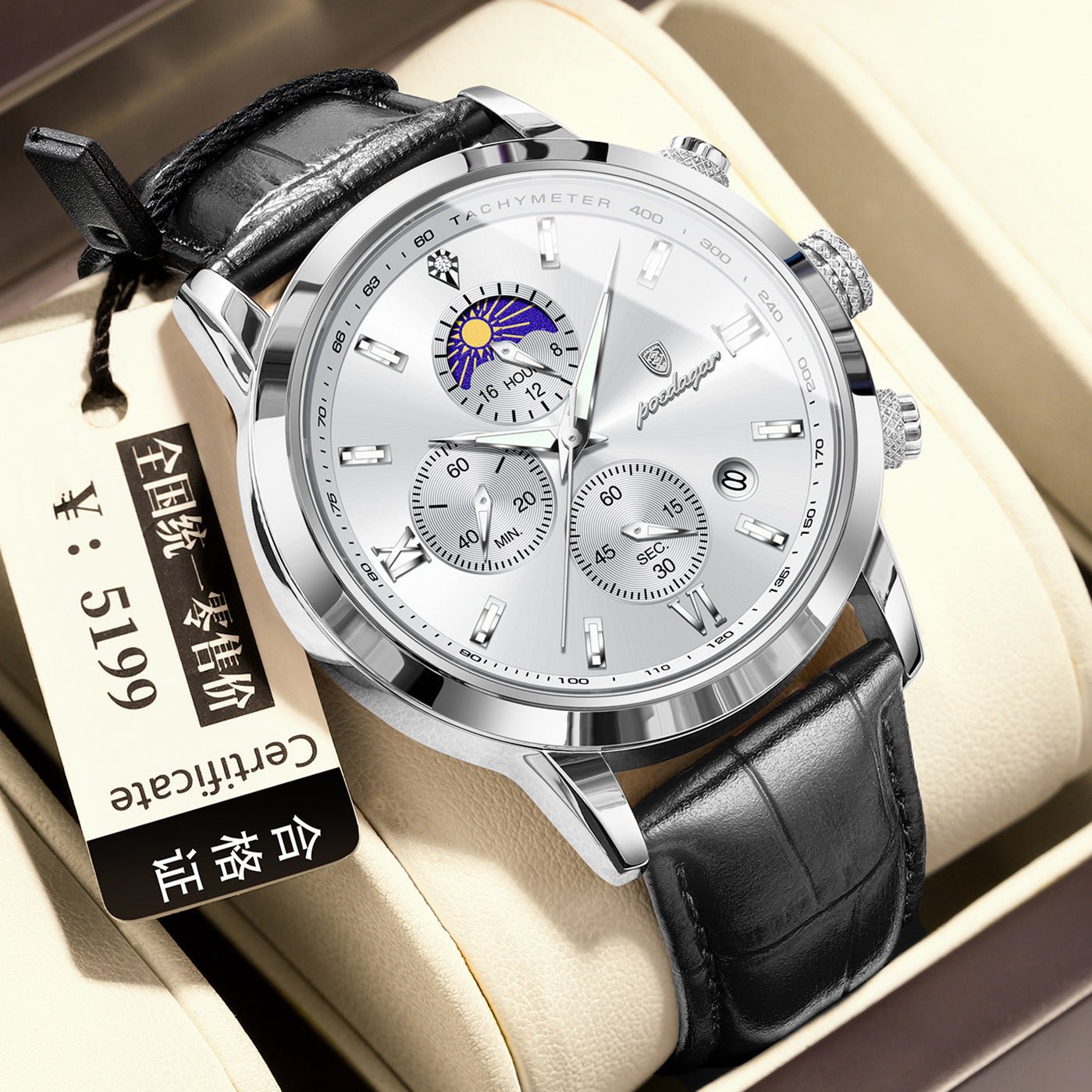 Men’s Multi - Function Moon Phase Watch - SMARTMARTNZ