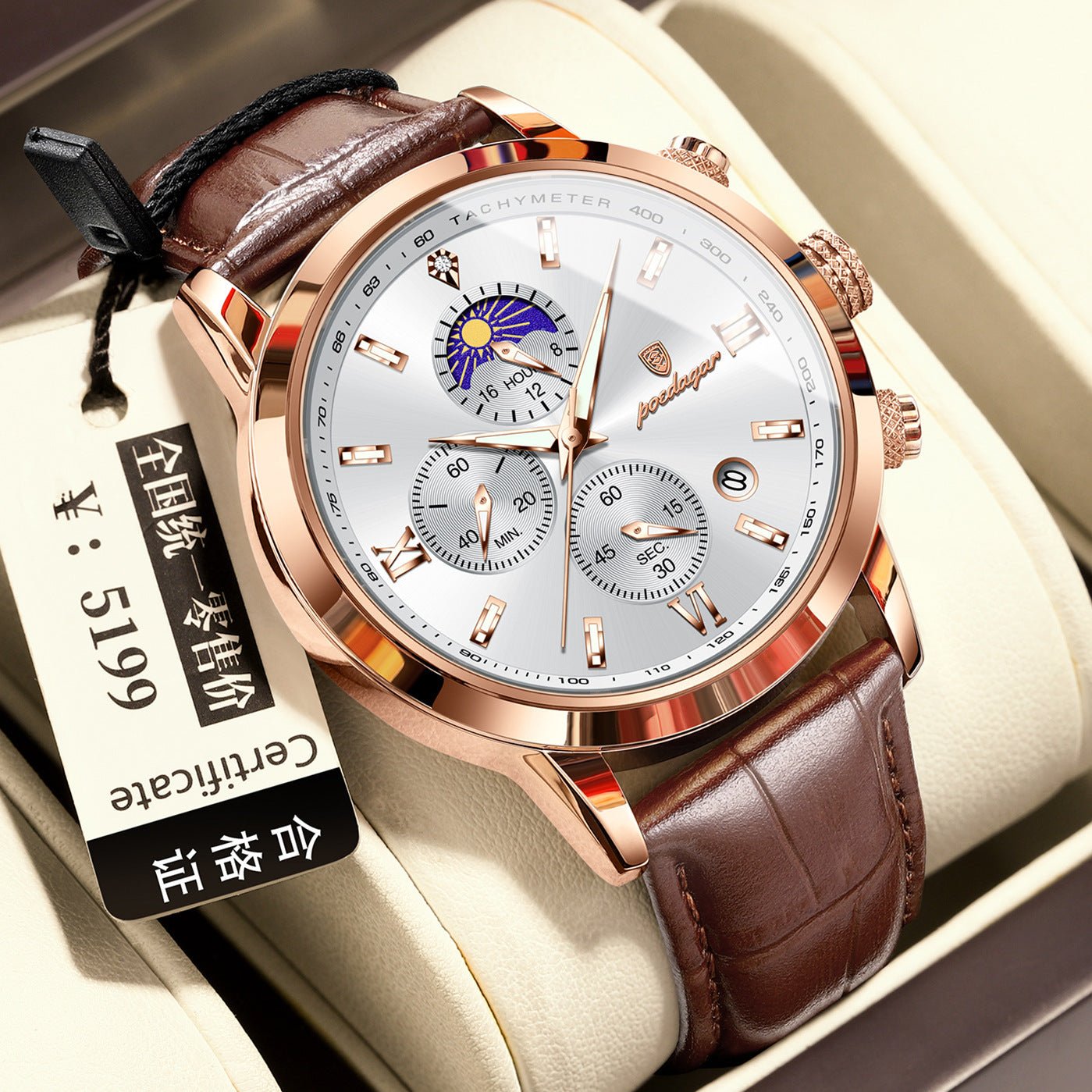 Men’s Multi - Function Moon Phase Watch - SMARTMARTNZ