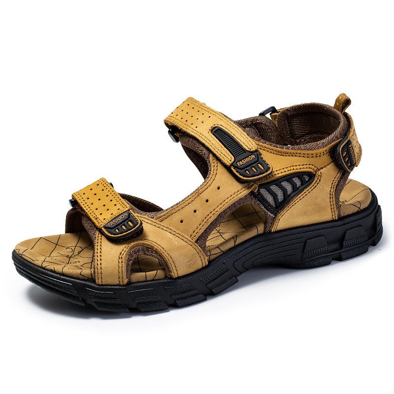 Men’s Outdoor Leather Sandals – Retro & Casual - SMARTMARTNZ