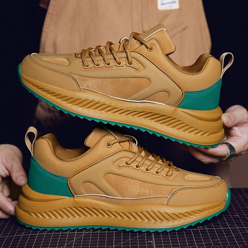 Men's Platform Lightweight Soft Sole Sports Leather Casual Sneakers - SMARTMARTNZ
