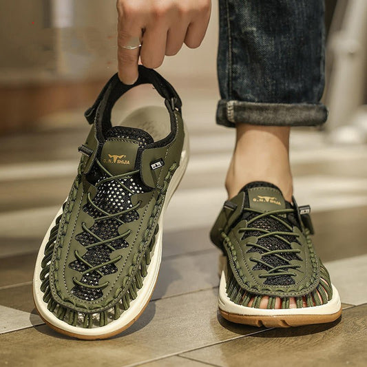 Men’s Summer Woven Hollow Sports Sandals – Outdoor Trekking - SMARTMARTNZ