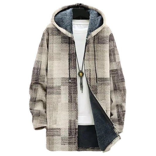 Men’s Trench Coat w/ Digital Printed Hoodie – Trendy Wear - SMARTMARTNZ