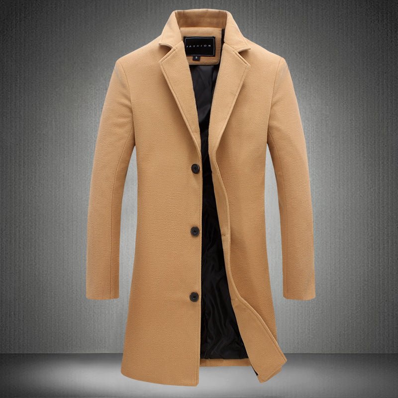 Men’s Woolen Business Coat – Autumn & Winter Professional Style - SMARTMARTNZ