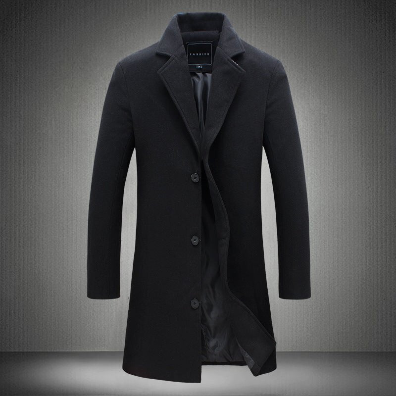 Men’s Woolen Business Coat – Autumn & Winter Professional Style - SMARTMARTNZ
