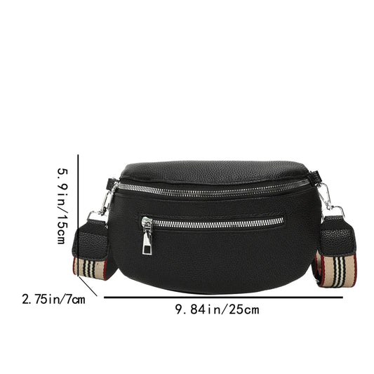 Multi - Pocket PU Leather Shoulder Bag – Retro Crossbody Chest Bag for Women - SMARTMARTNZ