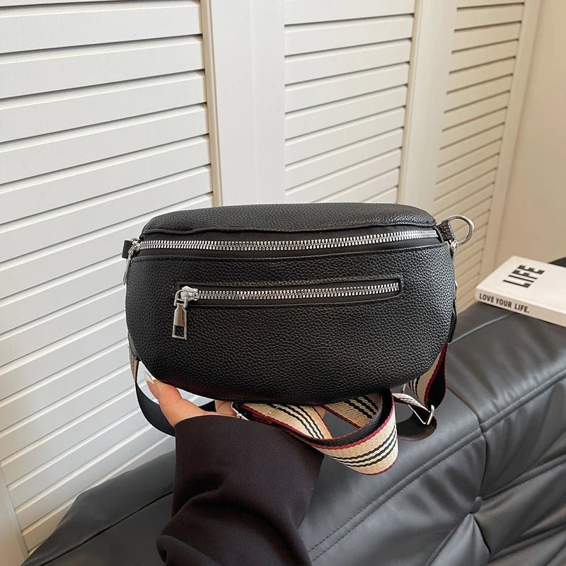 Multi - Pocket PU Leather Shoulder Bag – Retro Crossbody Chest Bag for Women - SMARTMARTNZ