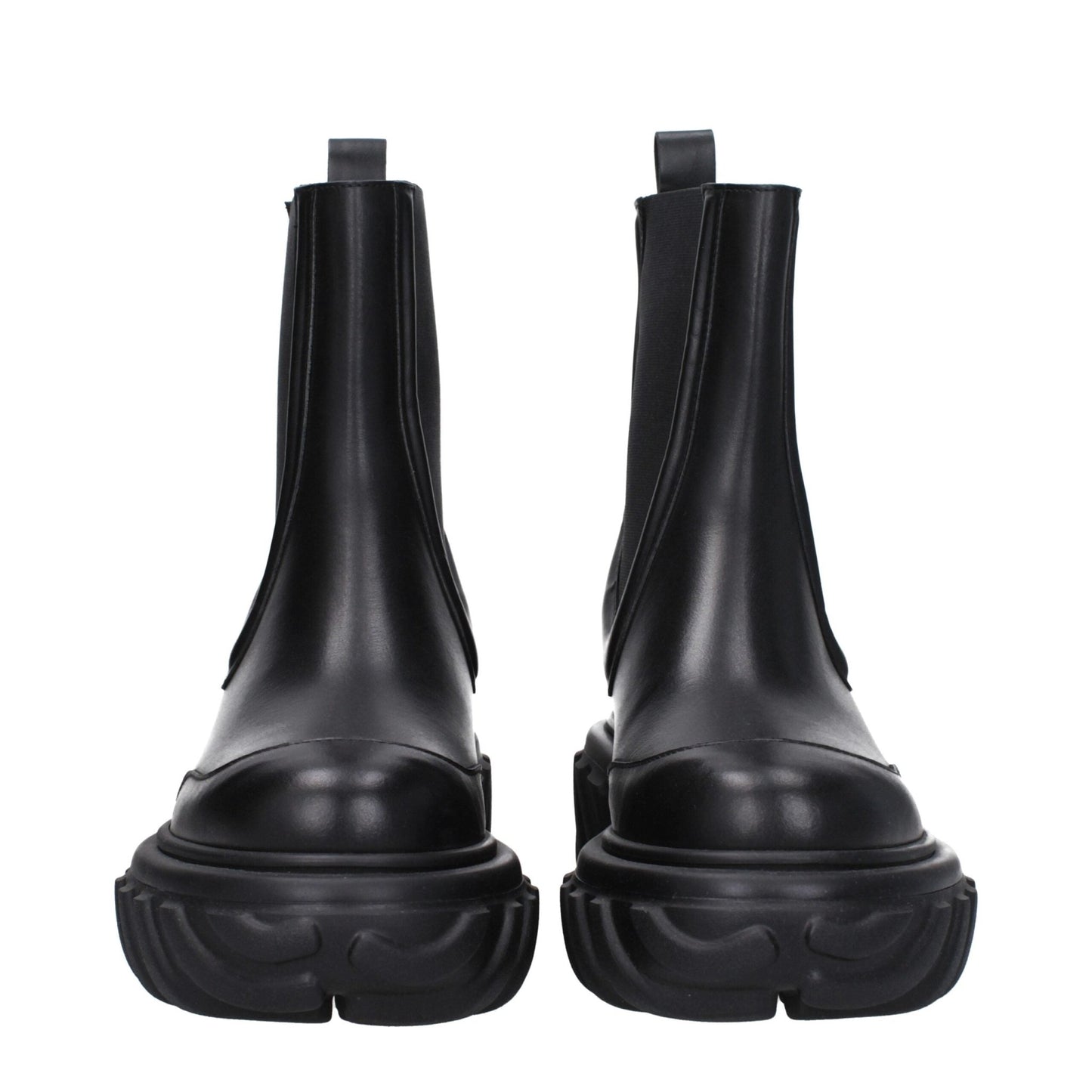 Off - White Black Leather Ankle Boots - SMARTMARTNZ