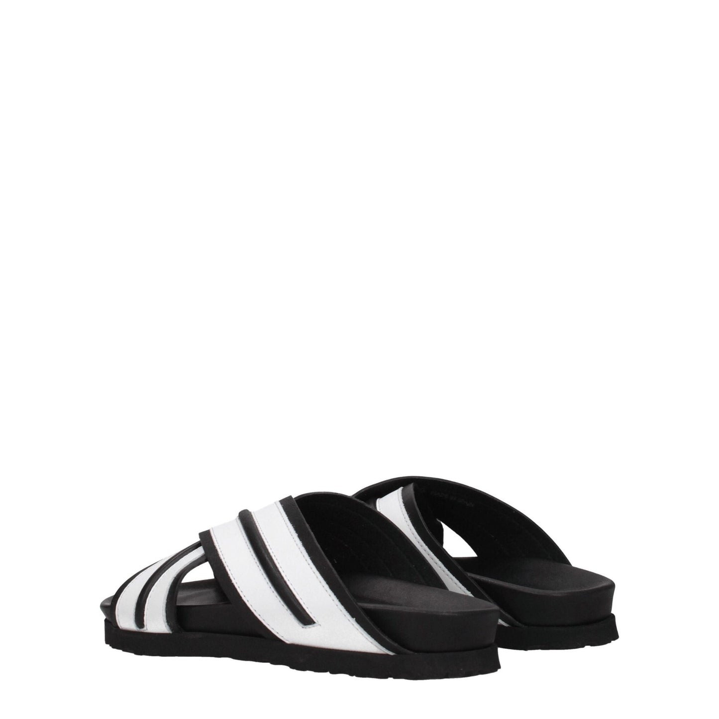 Palm Angels White Leather Slippers Sandals - SMARTMARTNZ