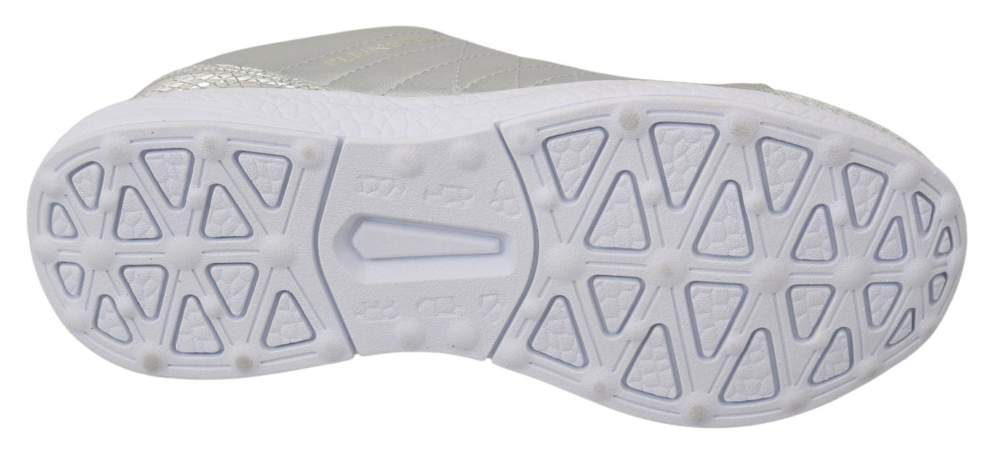Philipp Plein Gisella Silver Polyester Sneakers Shoes - SMARTMARTNZ