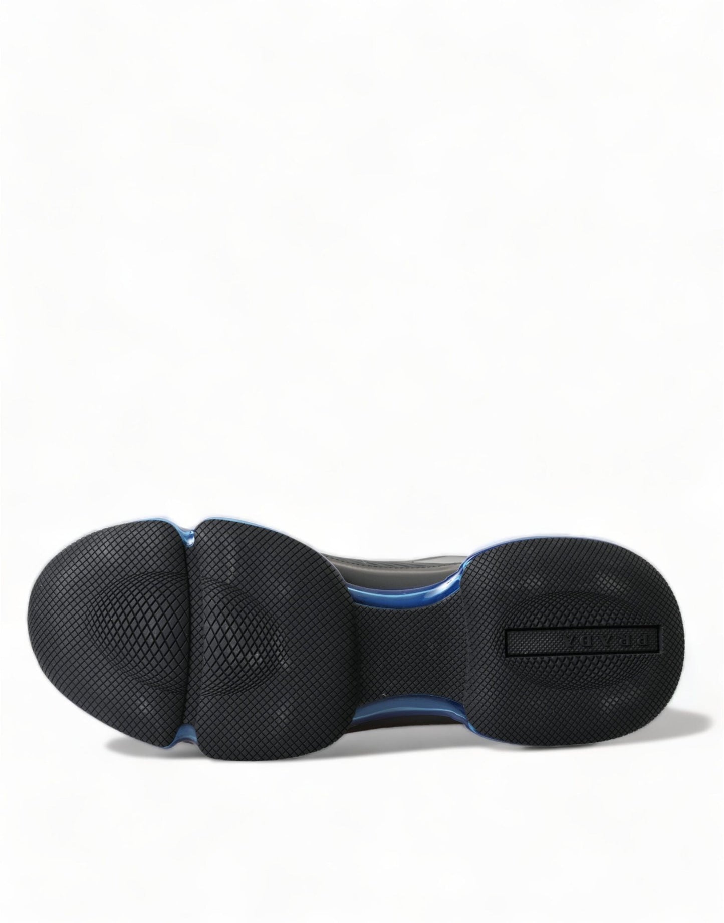 Prada Black Blue Rubber Knit Slip On Low Top Sneakers Shoes - SMARTMARTNZ