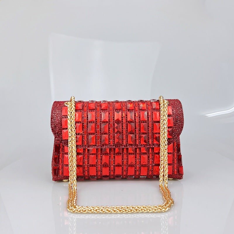 “Rhinestone Glass Clutch with Chain – Elegant & Dazzling” - SMARTMARTNZ