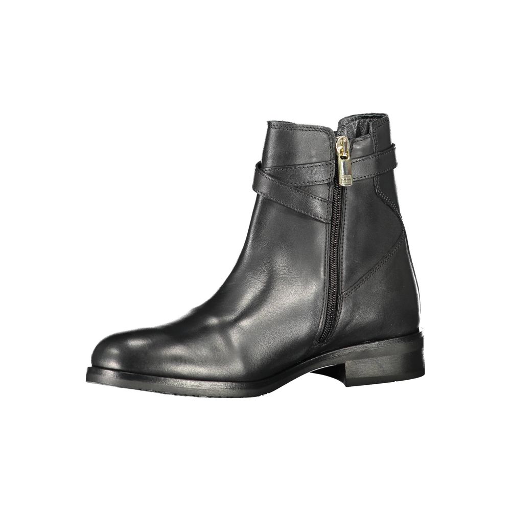 Tommy Hilfiger Black Leather Women Boot - SMARTMARTNZ