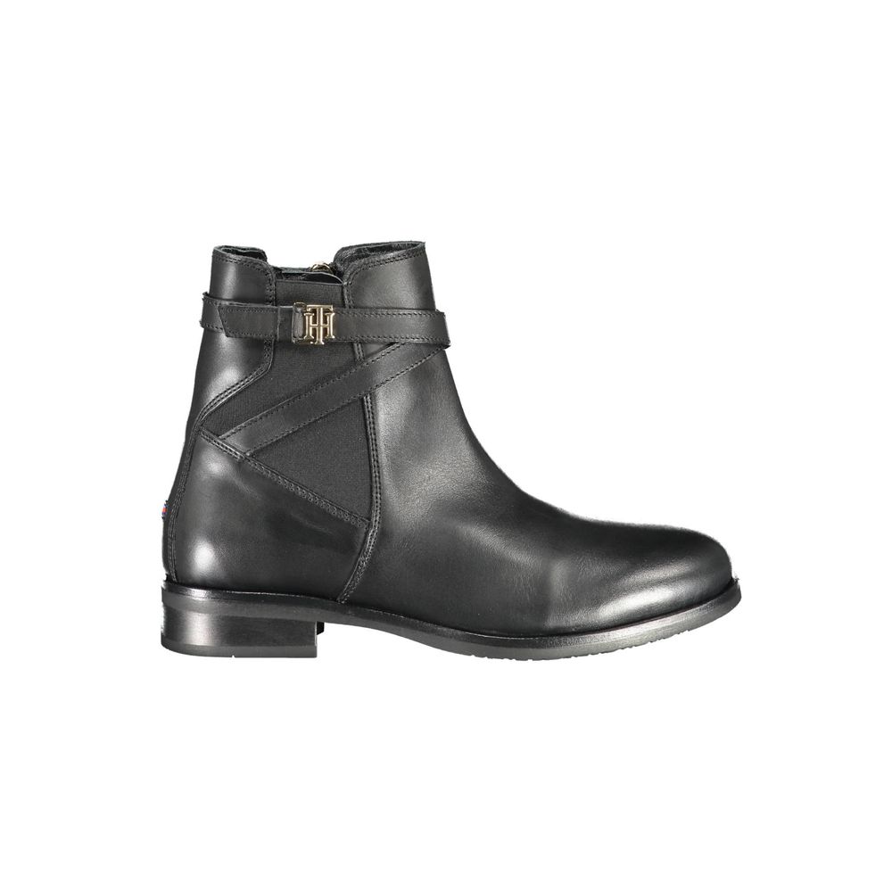 Tommy Hilfiger Black Leather Women Boot - SMARTMARTNZ