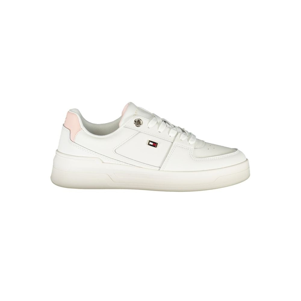 Tommy Hilfiger Elegant White Lace - Up Sneakers with Contrast Detail - SMARTMARTNZ