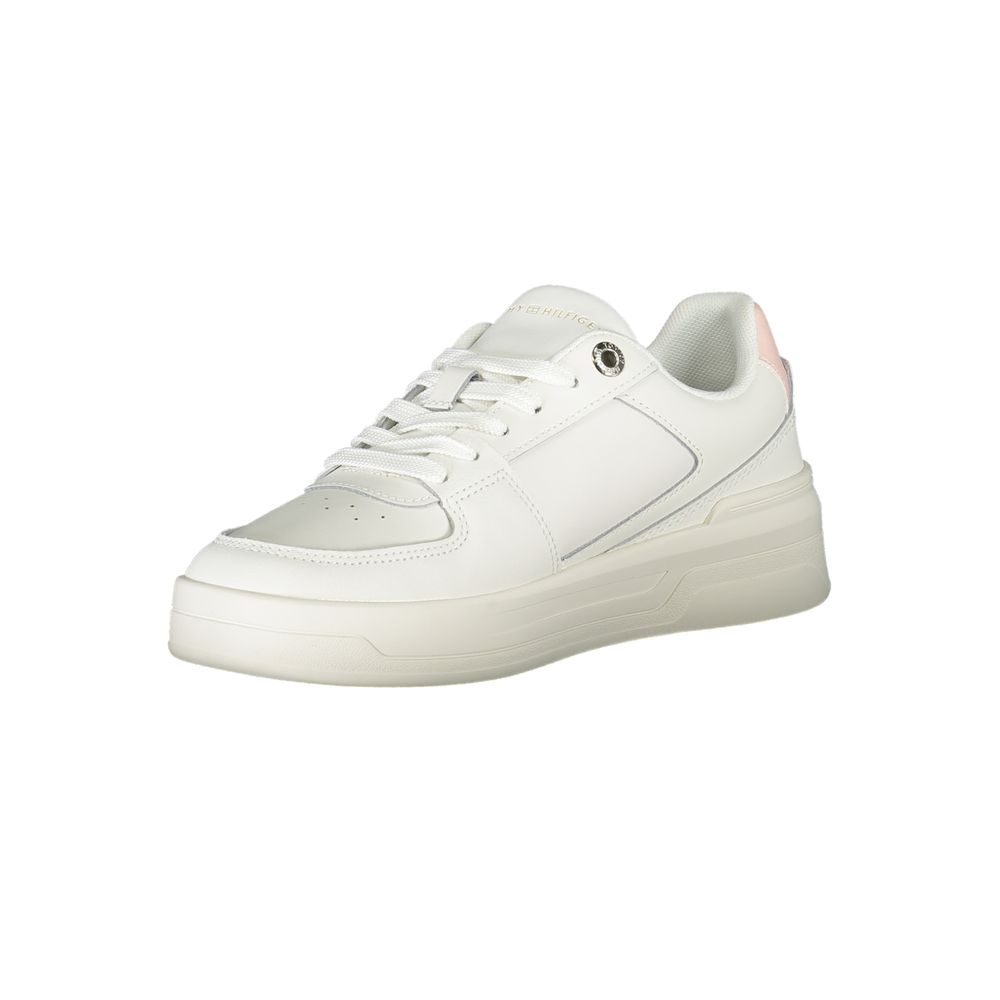 Tommy Hilfiger Elegant White Lace - Up Sneakers with Contrast Detail - SMARTMARTNZ