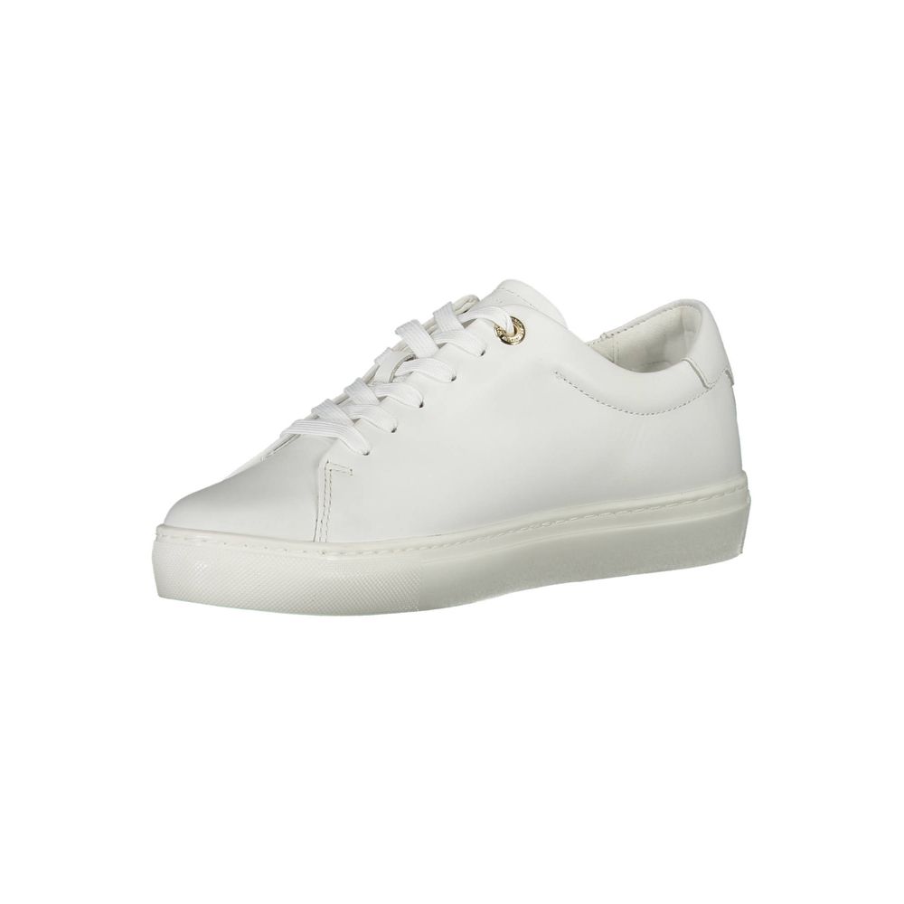 Tommy Hilfiger White Leather Women Sneaker - SMARTMARTNZ