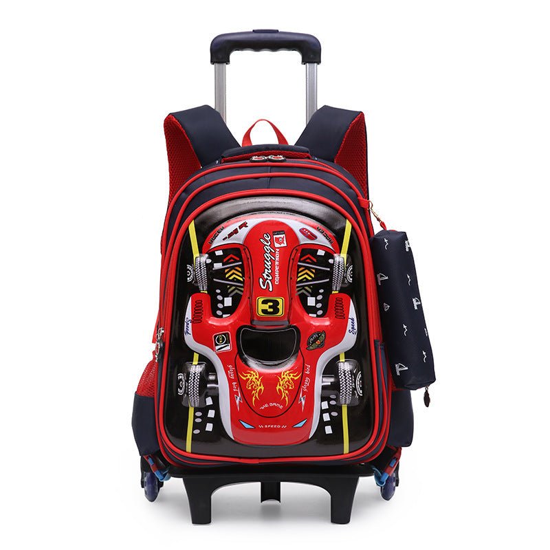 Trolley 3D Car Kids’ School Backpack – Waterproof & Detachable - SMARTMARTNZ