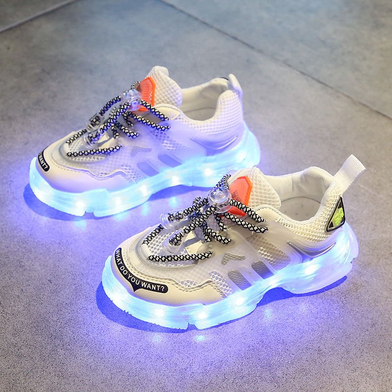 USB Charging Glowing Girls Sneakers Children Casual Shoes - SMARTMARTNZ