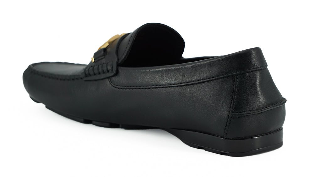 Versace Elegant Black Calf Leather Men's Loafers - SMARTMARTNZ