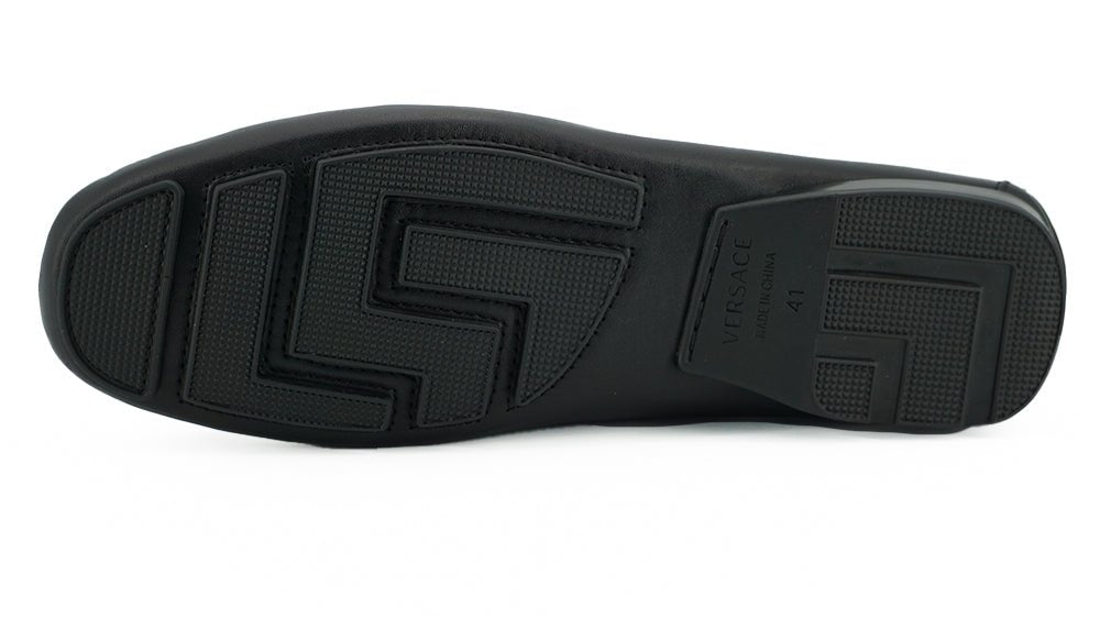Versace Elegant Black Calf Leather Men's Loafers - SMARTMARTNZ