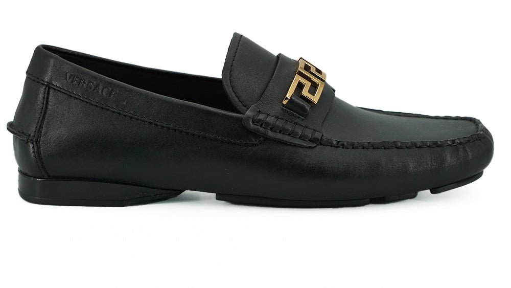 Versace Elegant Black Calf Leather Men's Loafers - SMARTMARTNZ