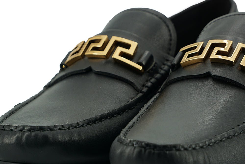 Versace Elegant Black Calf Leather Men's Loafers - SMARTMARTNZ