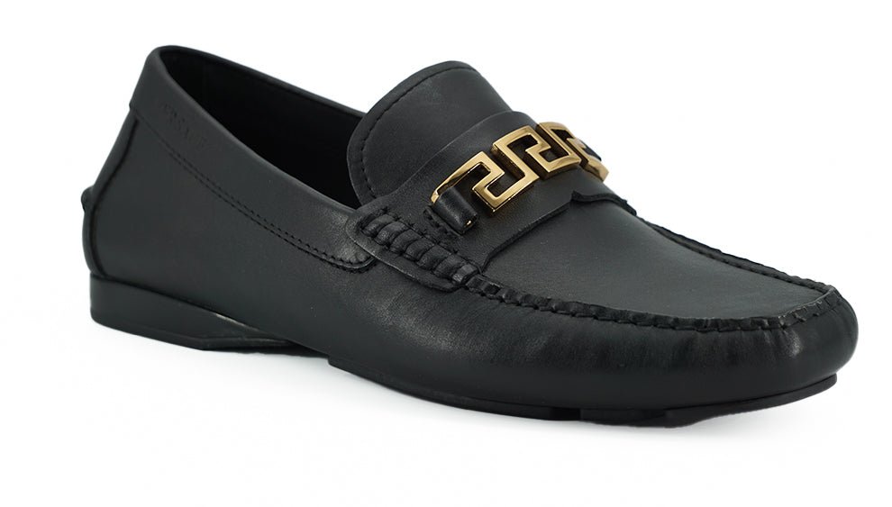 Versace Elegant Black Calf Leather Men's Loafers - SMARTMARTNZ