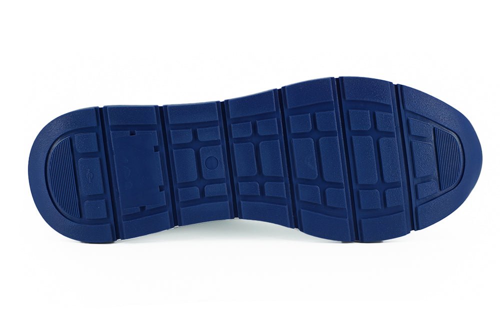 Versace Elegant Blue and White Leather Sneakers - SMARTMARTNZ