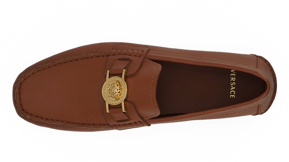 Versace Elegant Medusa - Embossed Leather Loafers - SMARTMARTNZ