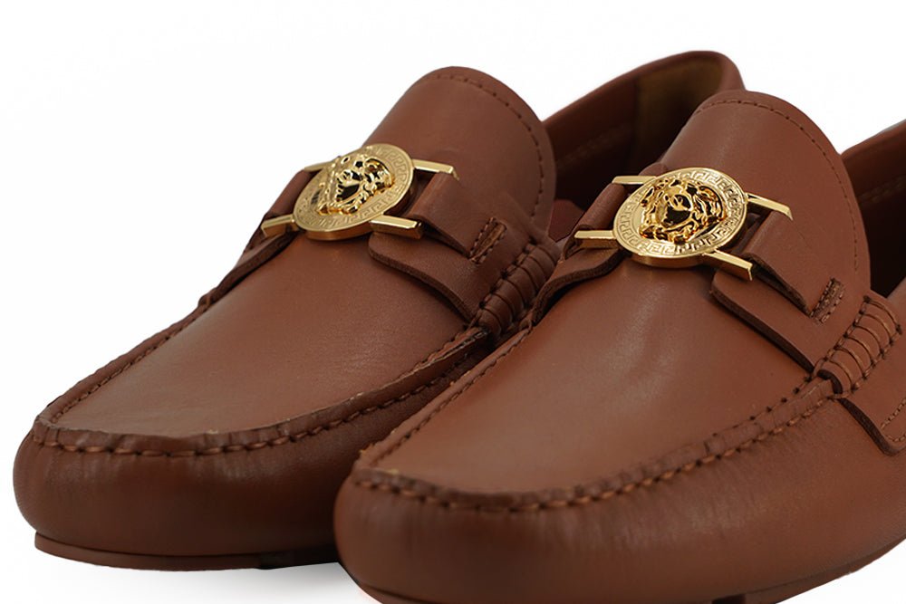 Versace Elegant Medusa - Embossed Leather Loafers - SMARTMARTNZ