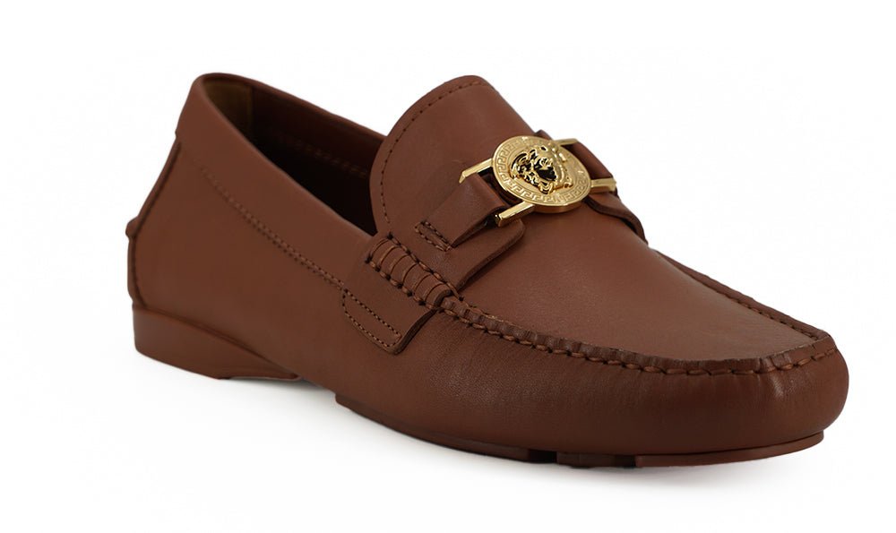 Versace Elegant Medusa - Embossed Leather Loafers - SMARTMARTNZ