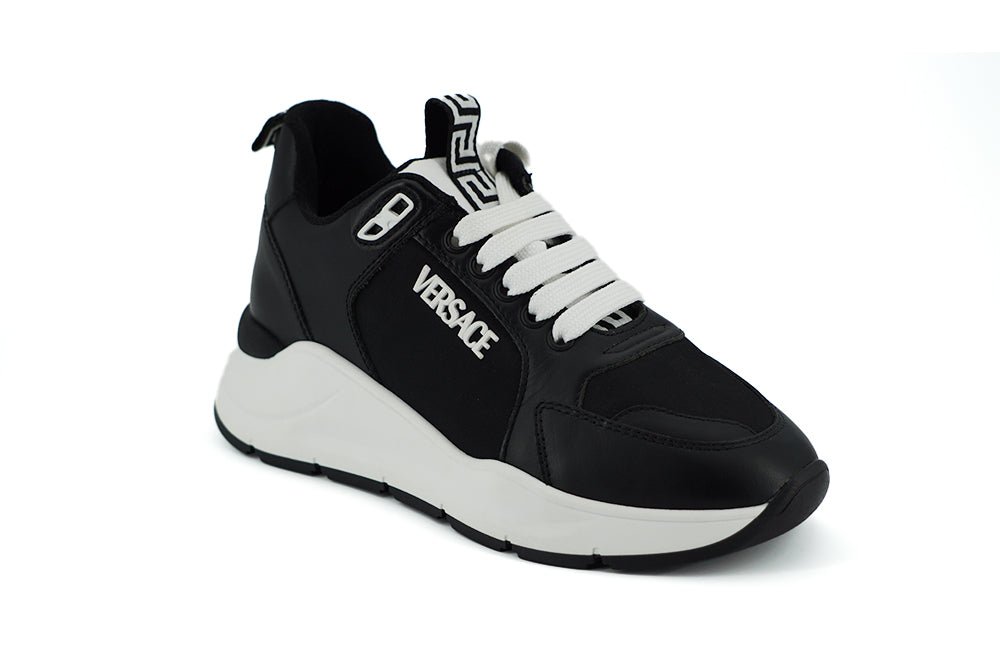 Versace Elegant Monochrome Leather Sneakers - SMARTMARTNZ